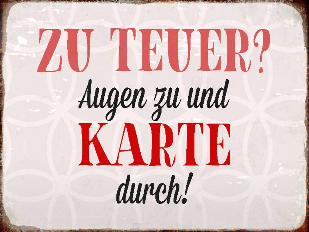 vianmo Holzschild 30x40 cm zu teuer Augen zu Karte durch