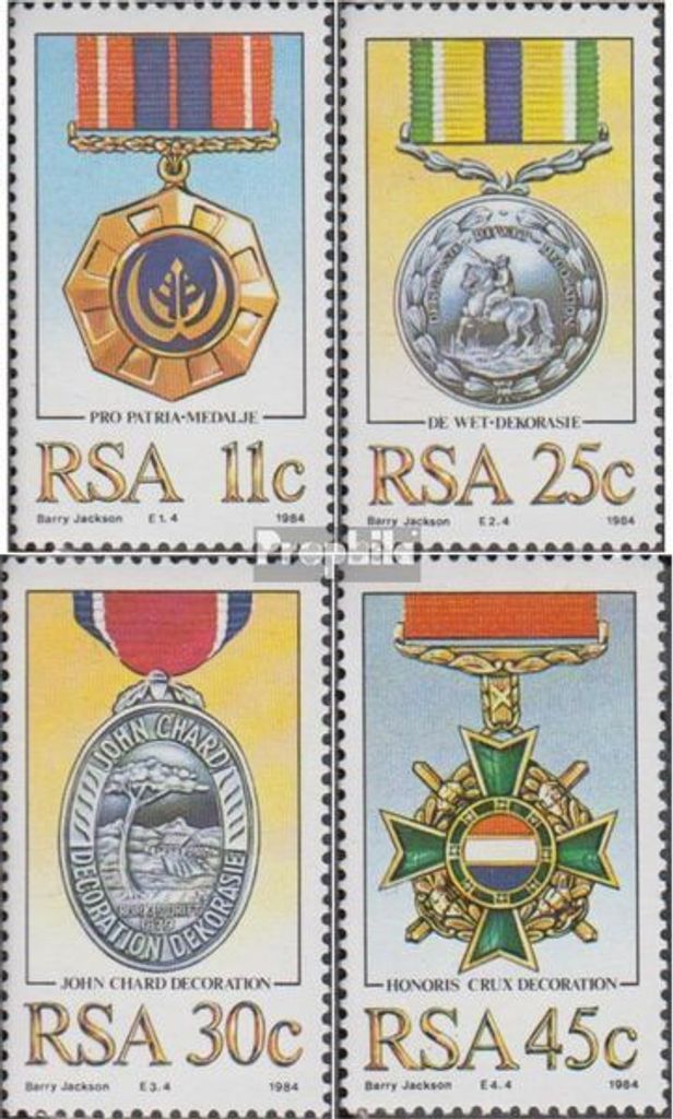 Briefmarken Südafrika 1984 Mi 661-664 (kompl.Ausg.) gestempelt Militärische Auszeichnungen