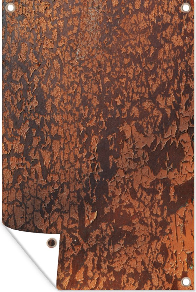 MuchoWow 60x90 cm Outdoor-Poster Gartendeko Sichtschutz Garten Poster für den Garten Rost - Braun - Orange - Metall - Muster - Struktur