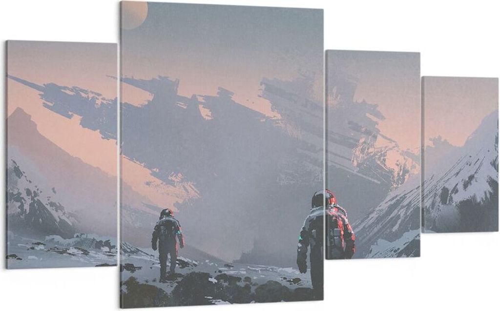 Bild auf Leinwand - Leinwandbild - Kosmos Planet - 160x90cm - Wand Bild - Wanddeko - Wandbilder - Leinwanddruck - Bilder - Kunstdruck - Wanddekorat...