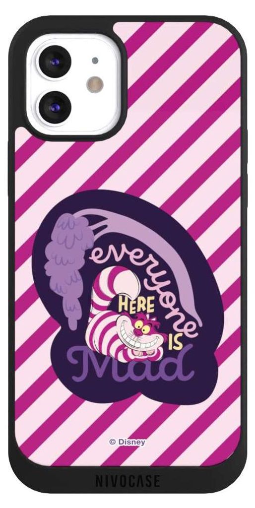 NIVOCASE Handyhülle für Apple iPhone 12 Hülle NIVOpure Case Schwarz Alice im Wunderland Disney Grinsekatze