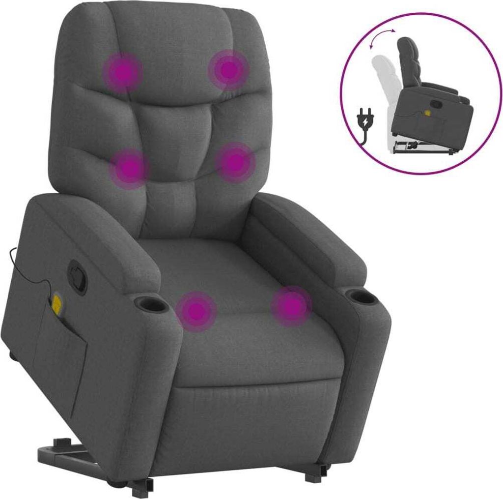 "2026 MODERNE"Massagesessel - TV-Sessel - Einzelsofa elegantes Design - mit Aufstehhilfe Dunkelgrau Stoff - 74x89x100cm - Couchsessel NeuMöbel424969