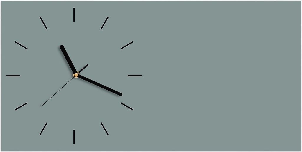 Wanduhr aus Glas mit Motiv Grauer Hintergrund I- 60 x 30 cm - inkl. Aufhängesystem
