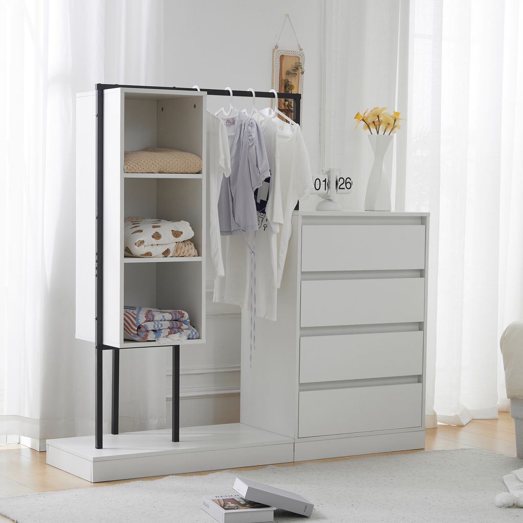 MODFU Commode - Meuble Polyvalent avec Étagères et Tiroirs, Image du produit 