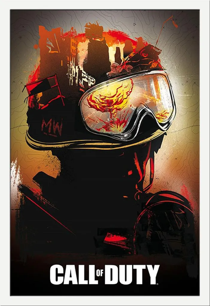 Poster Call of Duty Graffiti Cadre MDF Shinsuke Vitre Acrylique Résistant
