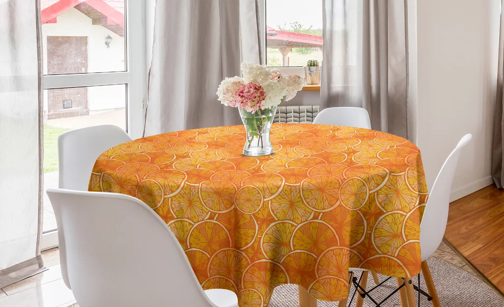 Tovaglia Rotonda 150cm ABAKUHAUS Arance e Mandarini - Design Cucina