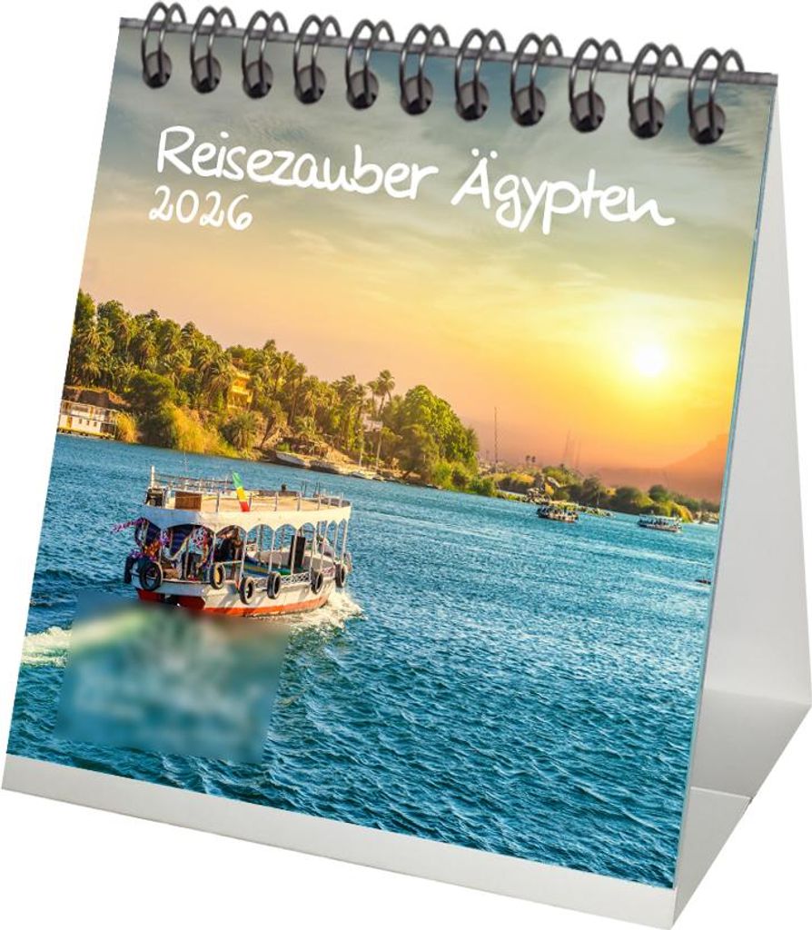 Reisezauber Ägypten Tischkalender 10cm x 10cm für 2026 Ägypten Landschaft Reise Tiere Urlaub - Seelenzauber