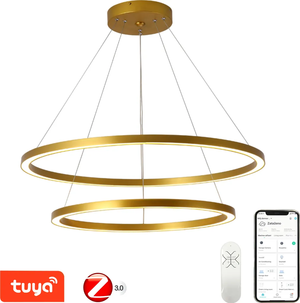 Immax NEO FINO Luminaire Suspendu Connecté Or 93W Zigbee 3.0 80cm