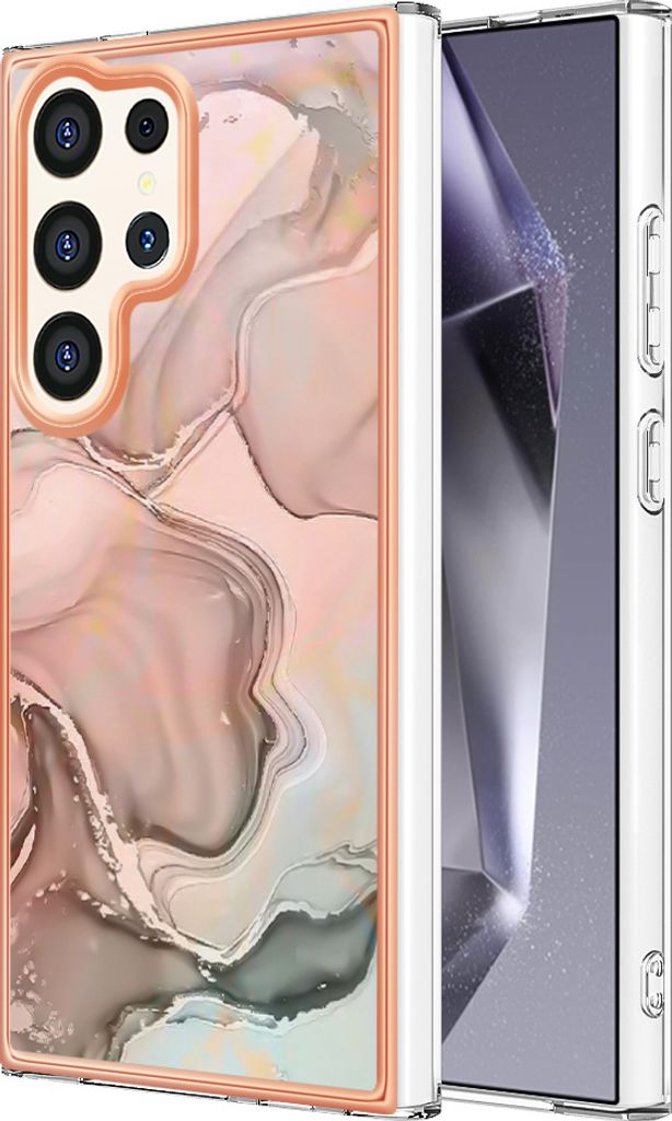 Galaxy S24 Ultra Hülle, Muster TPU Silikon Stoßdämpfer Bumper Schutzhülle für Samsung Galaxy S24 Ultra Crème