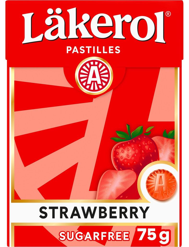 Läkerol, bonbons à la fraise, sans sucre, grand paquet de Image du produit 
