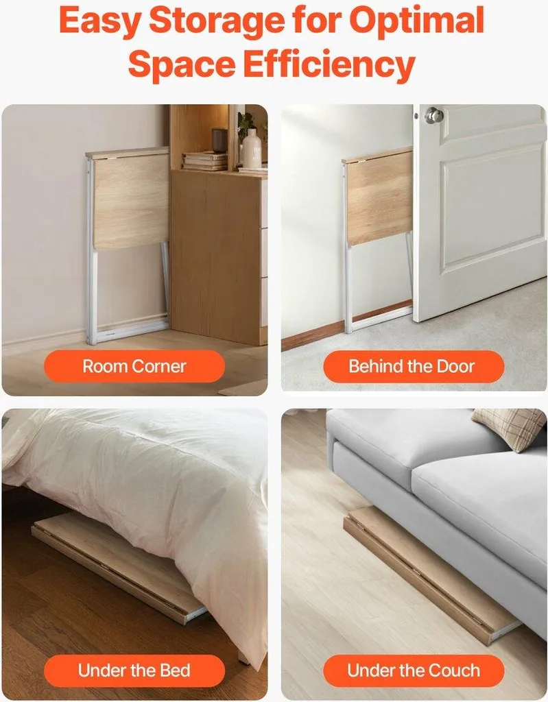 Bureau pliant peu encombrant pour optimiser une petite pièce, chêne - 6