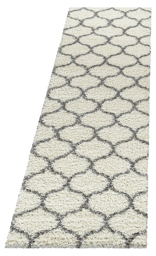 Langflorteppich Nordisch Flauschig Waschbar Strapazierfähig | Läufer Creme 80x250 cm Esszimmer Schadstoff Gekettelt | RONDA – Kadima Design