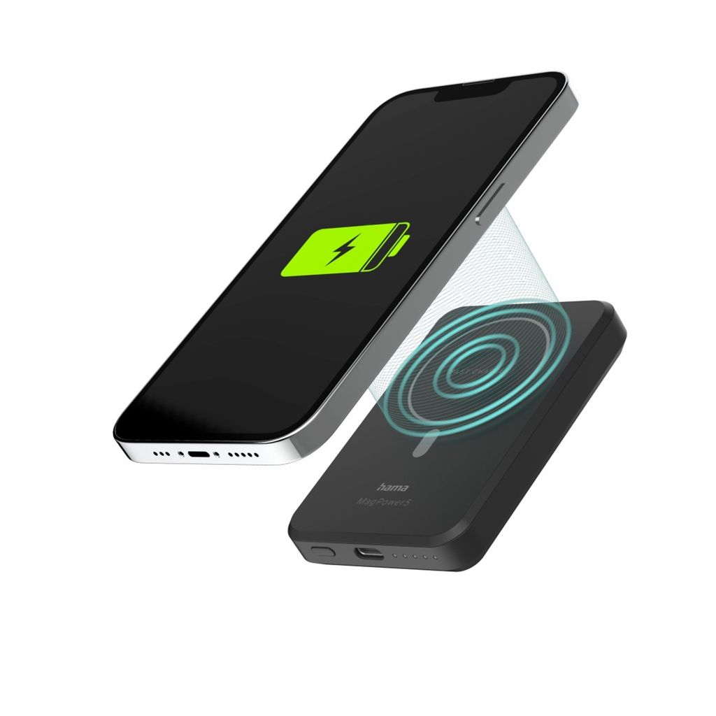 hama MagPower5 wireless Powerbank 5.000 mAh schwarz Produktbild 9