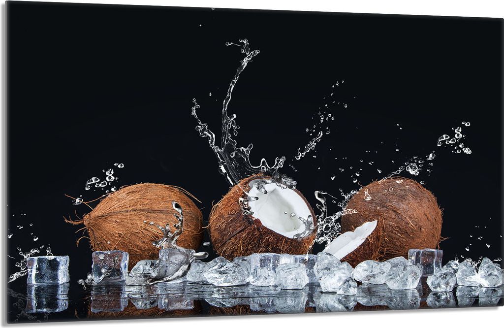 Herdabdeckplatte 80x52cm 1-teilig Glaskeramikkochfeld-Abdeckung Spritzschutz, Kokosnuss Schwarz