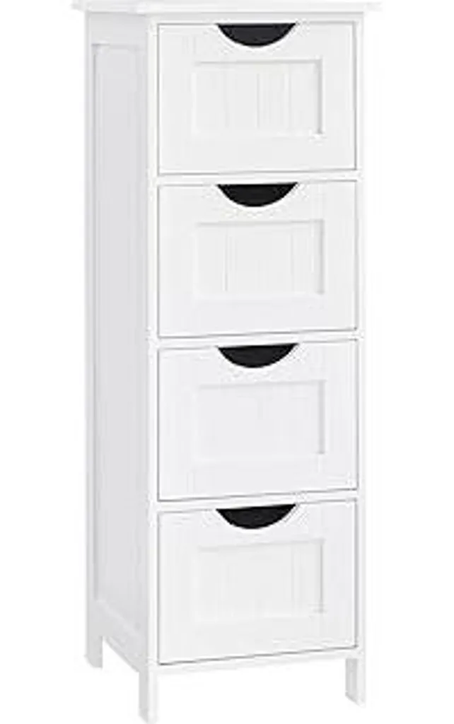 VASAGLE Mobiletto Bianco Minimal: Design 4 Cassetti per il tuo Loft