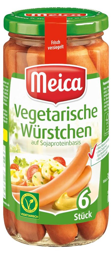 Meica 6 salsicce vegetariane alternative senza carne 200g Immagine del prodotto 