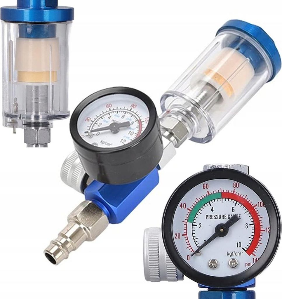 Drukregelaar Spuitpistool – Waterafscheider met Kom | 1/4" Productafbeelding 