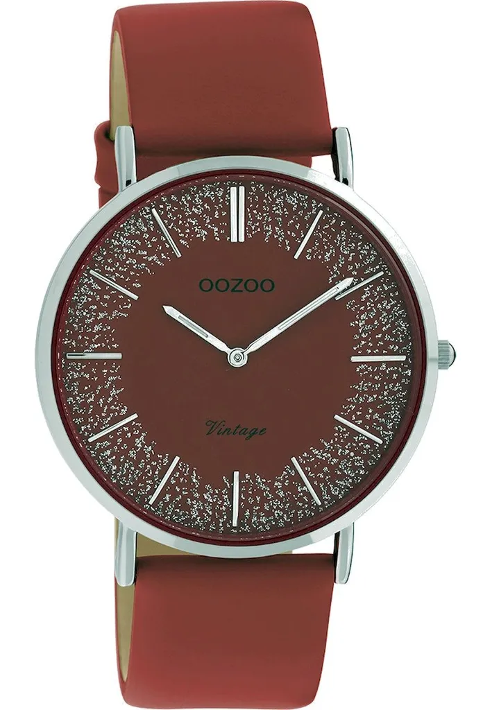 OOZOO Vintage C20129 Orologio Slim Donna Rosso Argento 40mm