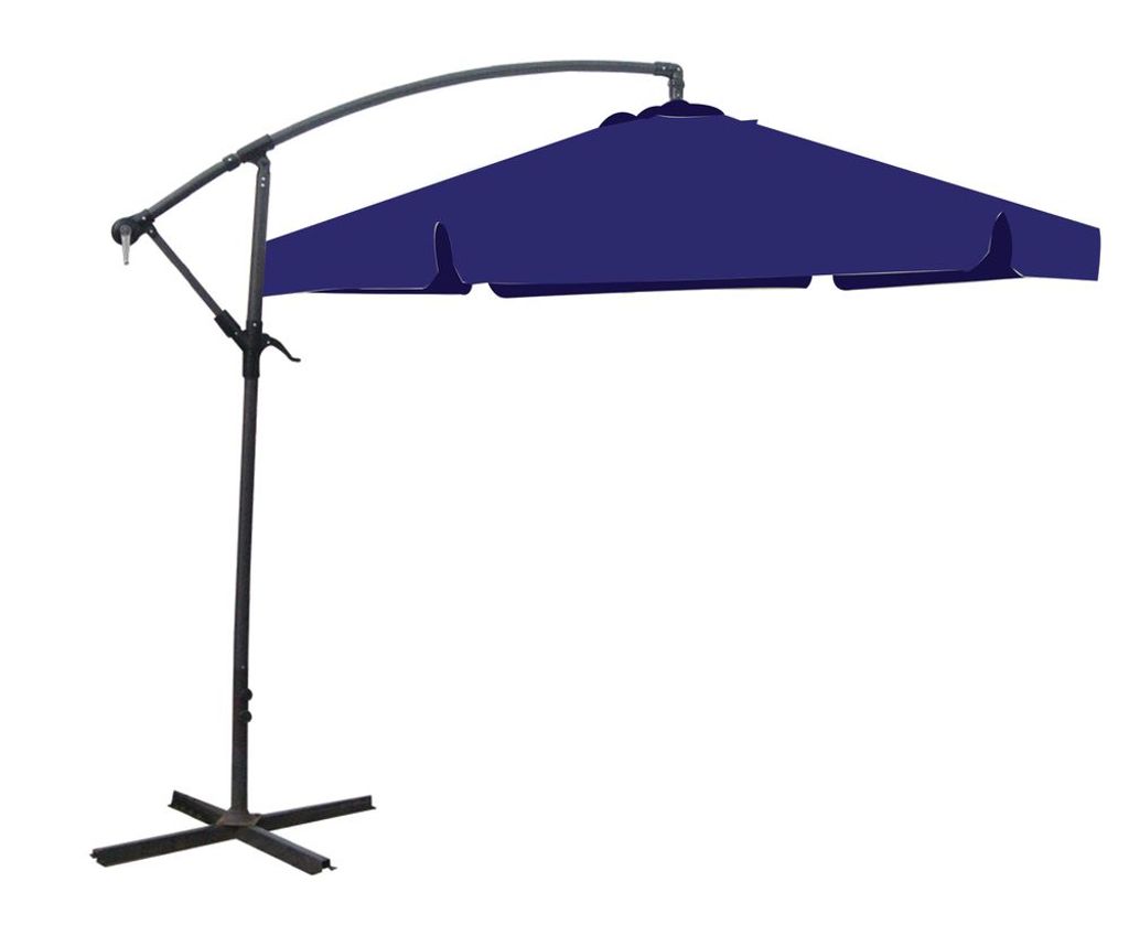 Garden Pleasure Großer Metall Ampelschirm Gartenschirm Blau 3 M Meter Sonnenschirm mit Kurbel