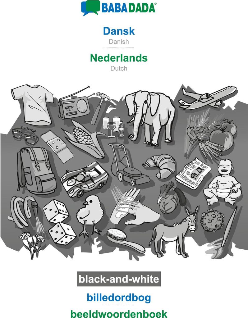 BABADADA black-and-white, Dansk - Nederlands, billedordbog - beeldwoordenboek