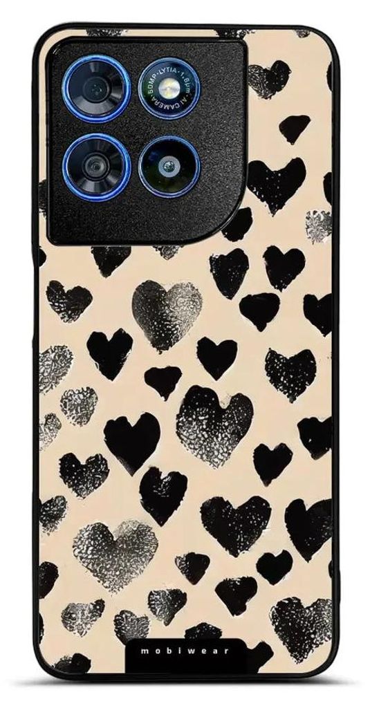 Handyhülle für Motorola Moto G57 Power, Mobiwear Glossy Case, Beige Liebe