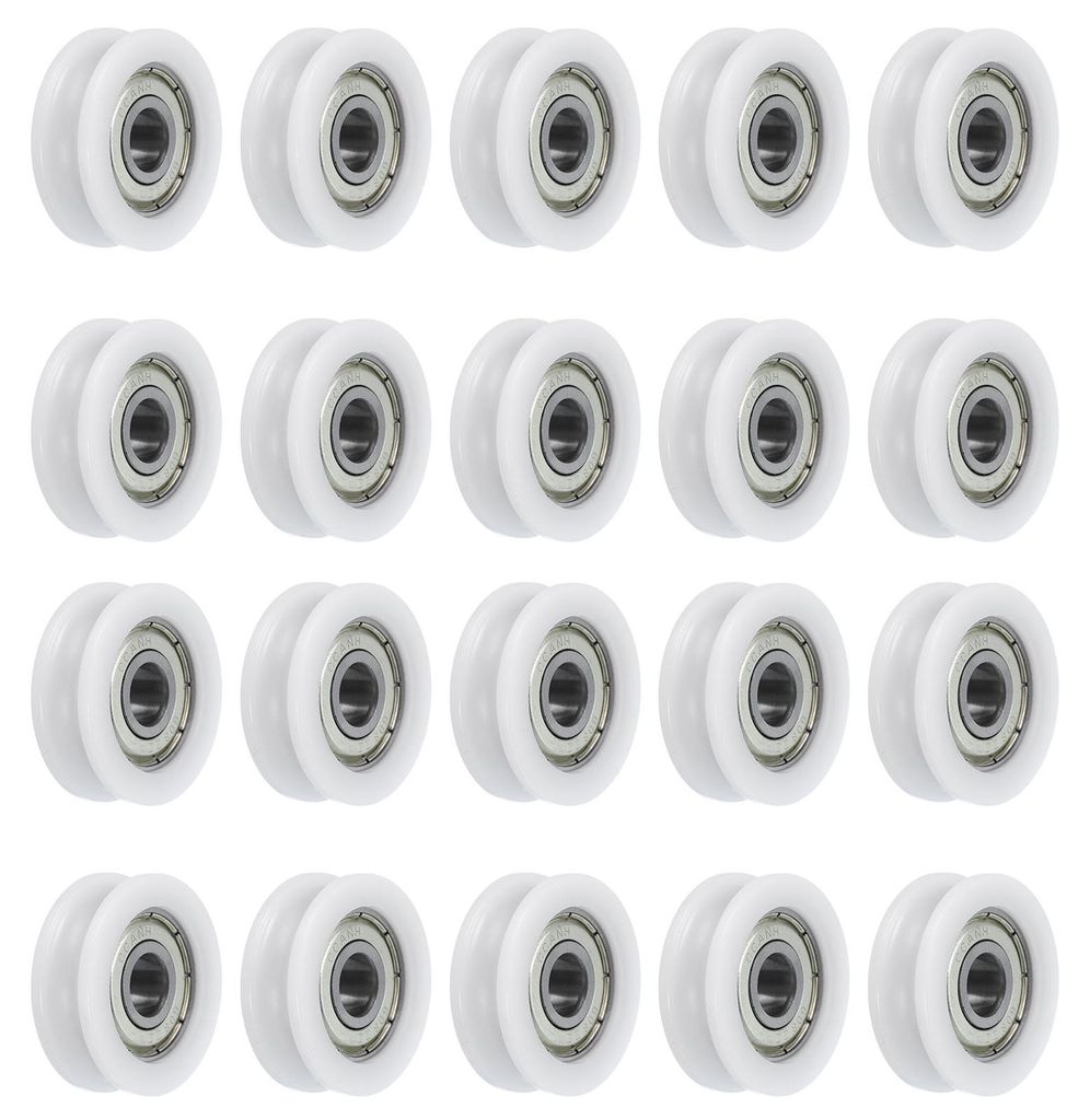 20 Stš¹ck U608ZZ Nylon-Riemenscheibe U-Nut Kugellager 8x30x10mm U-Nut Rollenrad (GCr15) Chromstahl-Lager, ABEC3