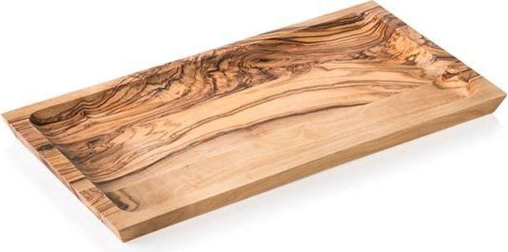 4x Servierbrett PURE OLIVE, 35 x 18 cm, Olivenholz