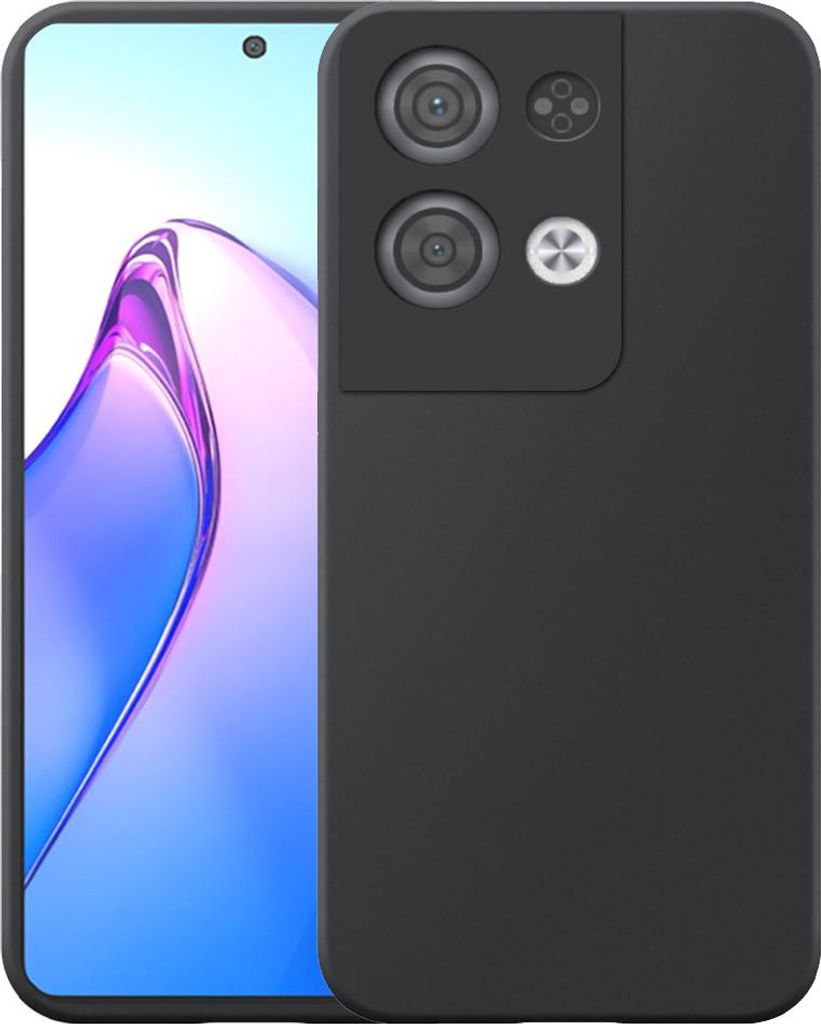 Geeignet für Oppo Reno 8 Pro Phone Case Schwarz Flexible Silikon TPU Case - Flexible Back Cover Case Silikon TPU - Schwarz - Smartphonics