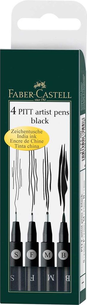 A product package for Faber-Castell PITT artist pens.