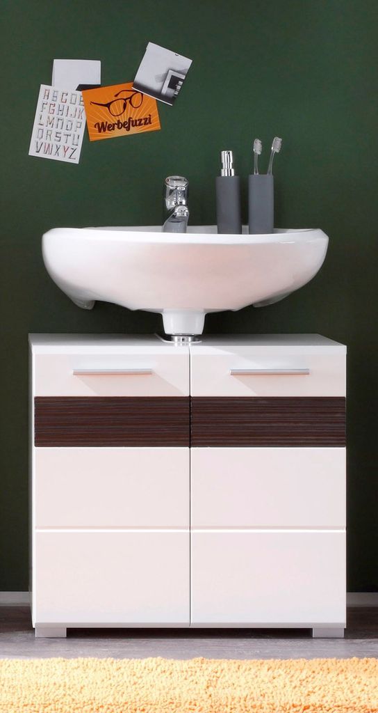 trendteam Bad Waschbeckenunterschrank Mezzo Weiß/Weiß Produktbild 3