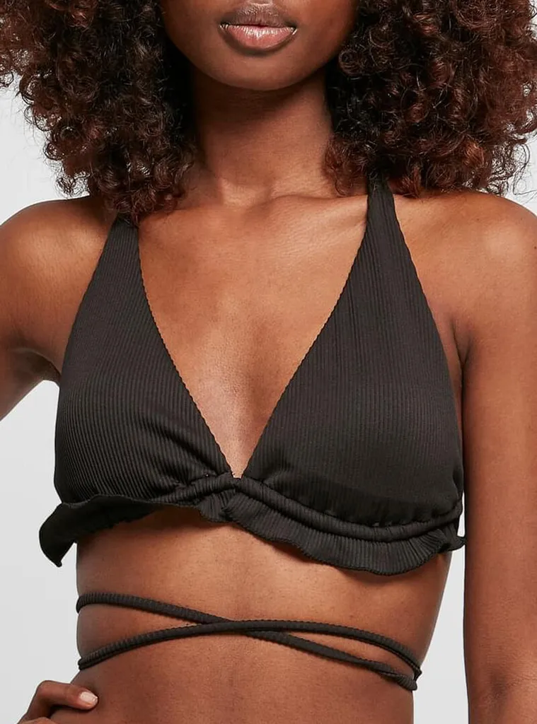 Bikini Triangle Noir Côtelé Finition Babylock Chic Urban Classics - 13