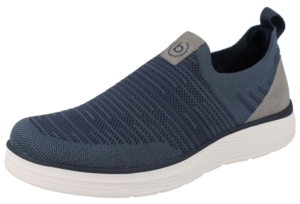 BUGATTI Herren Schlupfsneaker blau grau Strick Textil vegan Produktbild 