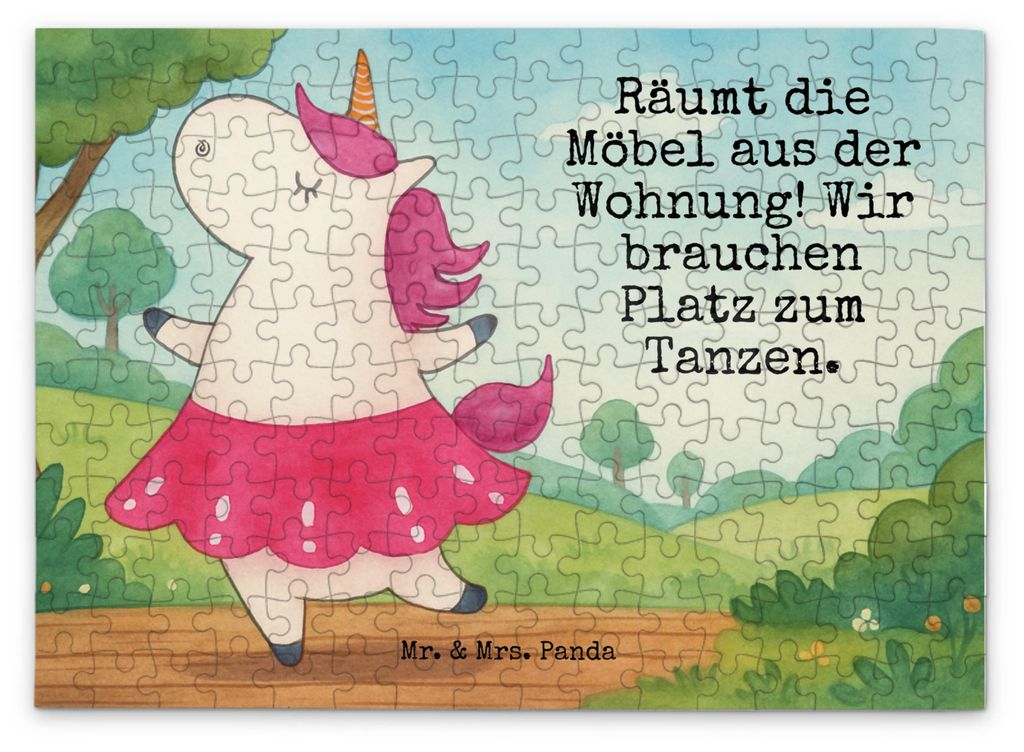 Mr. & Mrs. Panda Puzzle Einhorn Ballerina Design 192 Teile - Weiß - Geschenk, 2000, Tanzen, Unicorn, Geburtstag, Puzzlespiel, 500, 1500, 1000, Woh...