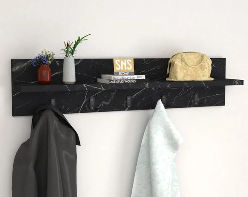 Porte-manteau mural avec étagère 80 cm idéal pour organiser votre entrée
