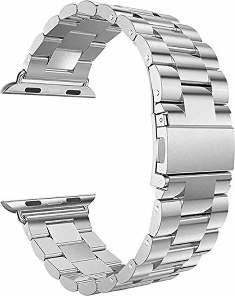 Bracelet en acier inoxydable argenté compatible Apple Watch 44mm