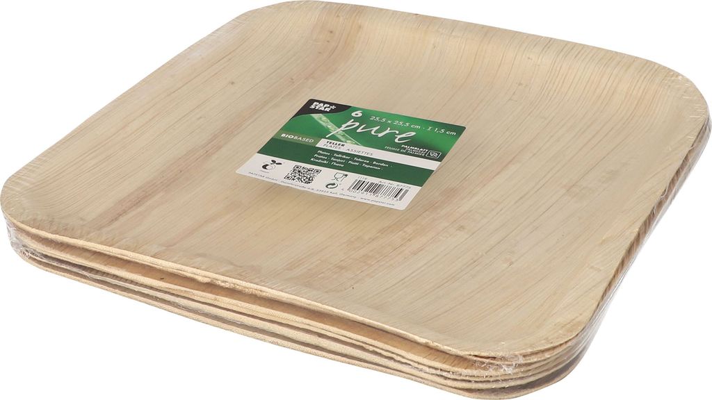 Papstar Teller Palmblatt pure eckig 255x255mm 6 Stück Obrázok produktu 