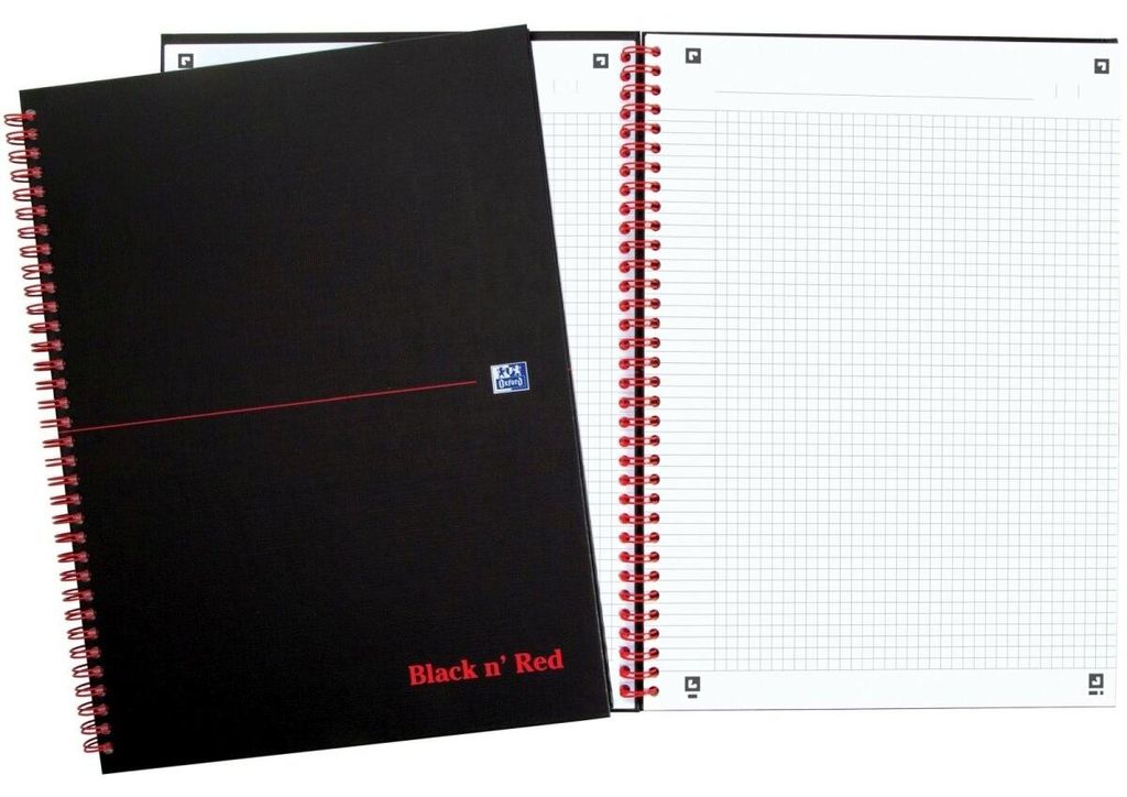 Oxford Black n' Red - Notizbuch - drahtkammgebunden - A4 Produktbild 