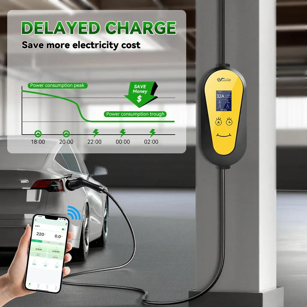 Chargeur Mural pour Véhicule Électrique Type 1 7KW 32A pour Usage Maison - 5