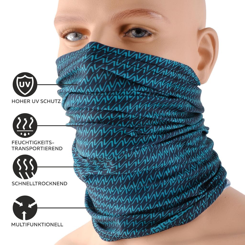 Multifunktionstuch Schal mit Fleece Cooles Design in Trendfarben Kopftuch Schlauchschal für Damen und Herren Hilltop Polar Halstuch