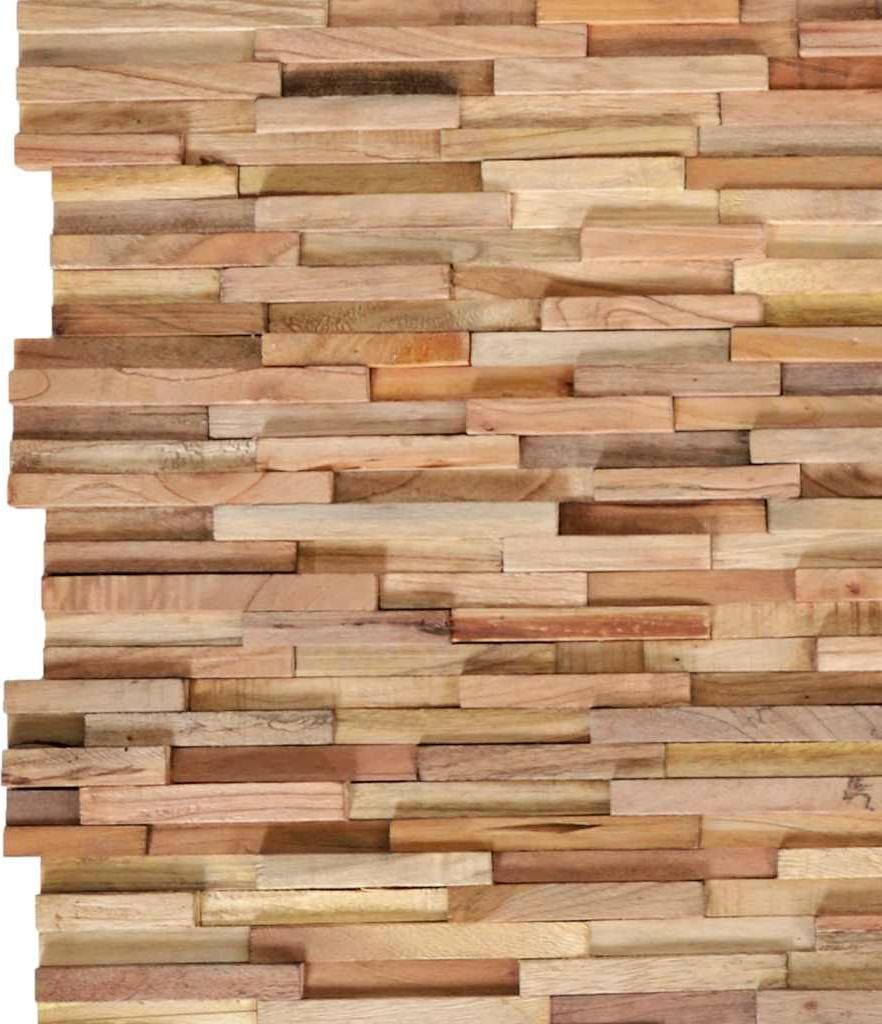 vidaXL 3D-Wandverkleidung 10 Stk. 1,08 m² Massivholz Teak Produktbild 