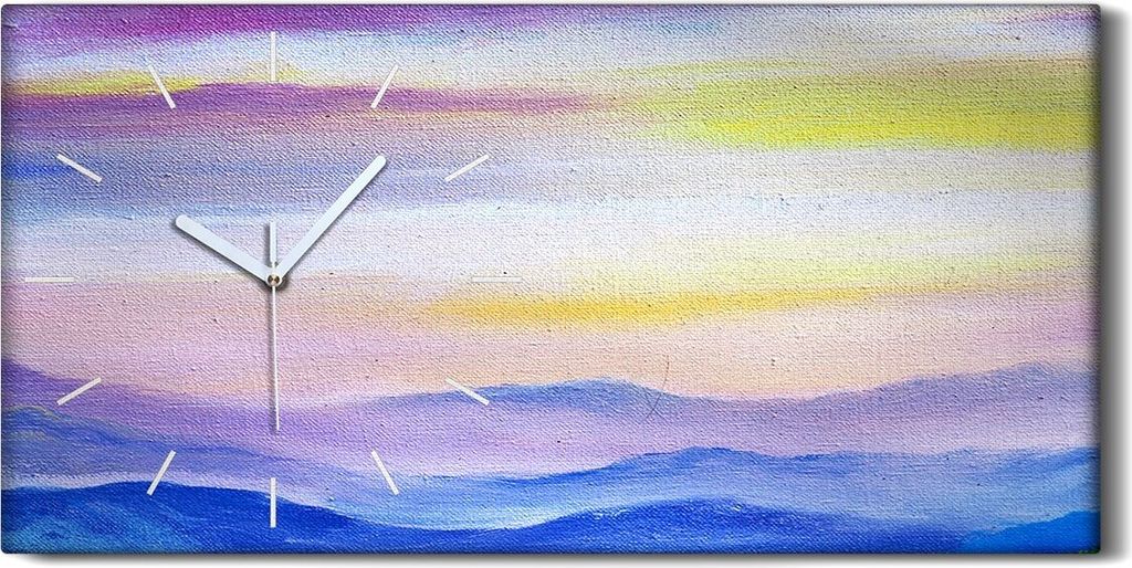 Küche Wohnzimmer Wand Leinwand Uhr 60x30 Malerei Abstrakte Meer Wolken Kunst - weiße Hände