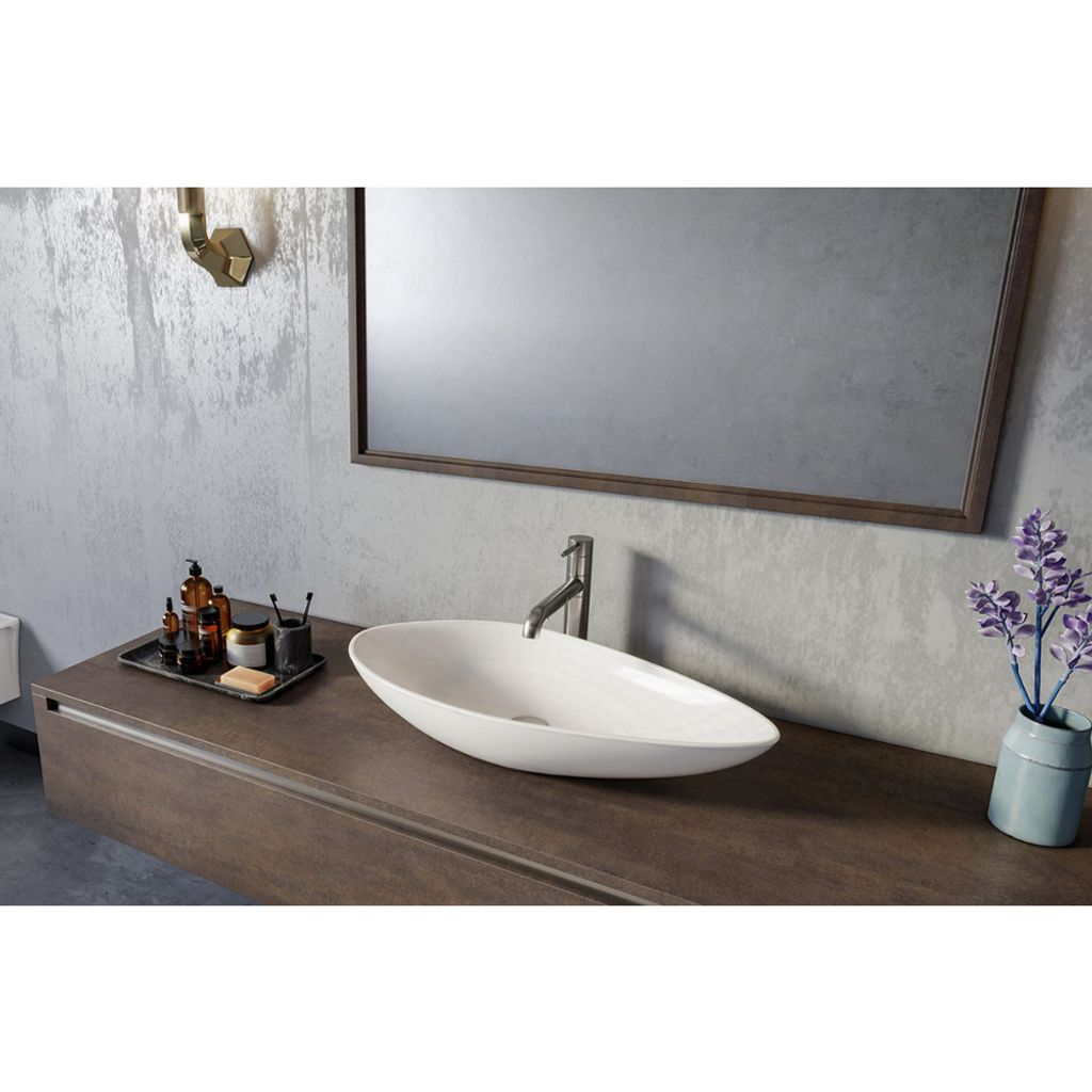 Sapho OVALI Keramik-Waschbecken 74x38,5cm, weiß Produktbild 