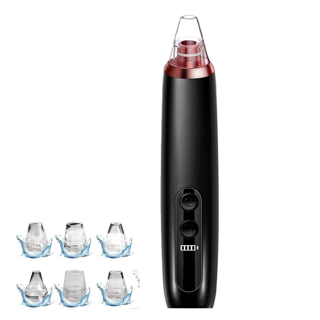Gesichts-Porenreiniger & Mitesser Sauger , Elektrisches Vakuumgerät gegen Mitesser & Pickel, 3 Modi, 1200mah,6 Saugköpfe, Gesicht & Nase
