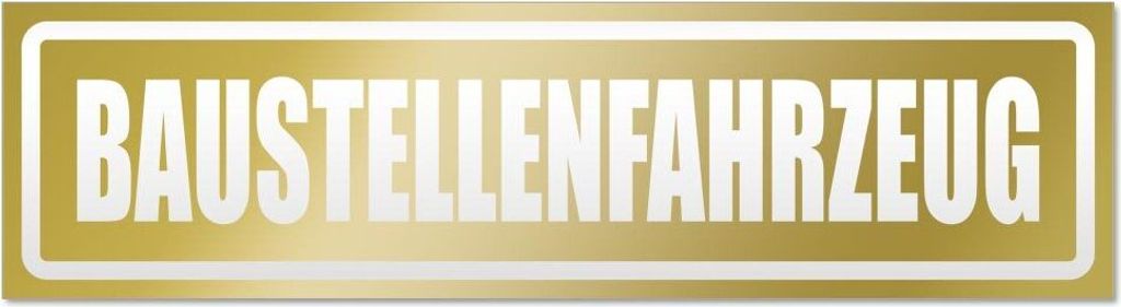 Kiwistar Baustellenfahrzeug invertiert Magnetschild Schild magnetisch - 60cm Gold - Magnetfolie für Auto PKW Kfz