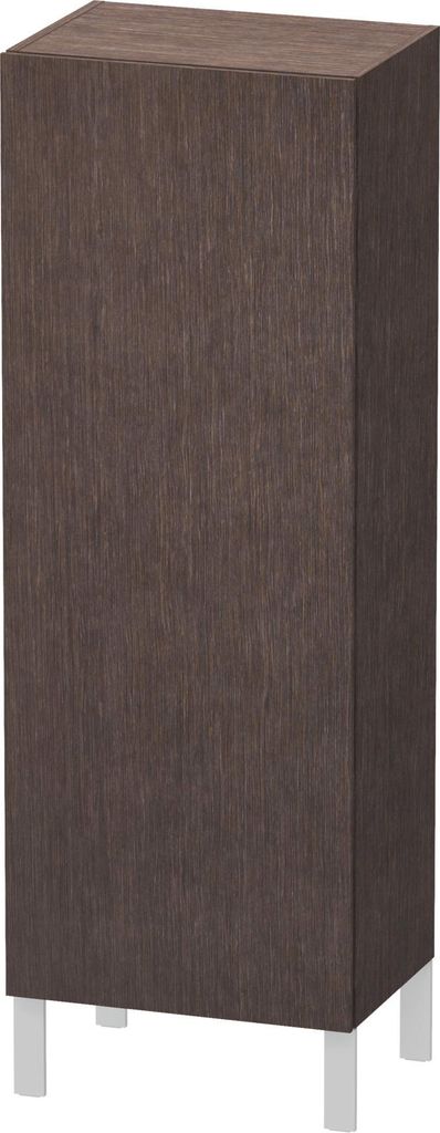 Halbhochschrank L-CUBE 500x363x1320mm Ans re Ei du gebürstet Anschlag rechts eiche dunkel gebürstet