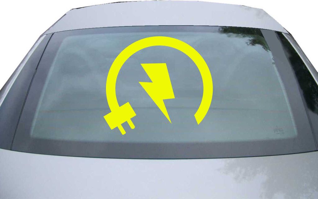 Indigos UG - Aufkleber Heckscheibe & Motorklappe DE7077 - neongelb - 600x539 mm - Energy Low - Electricity Boos - Auto Scheiben Fenster Heckklappe ...