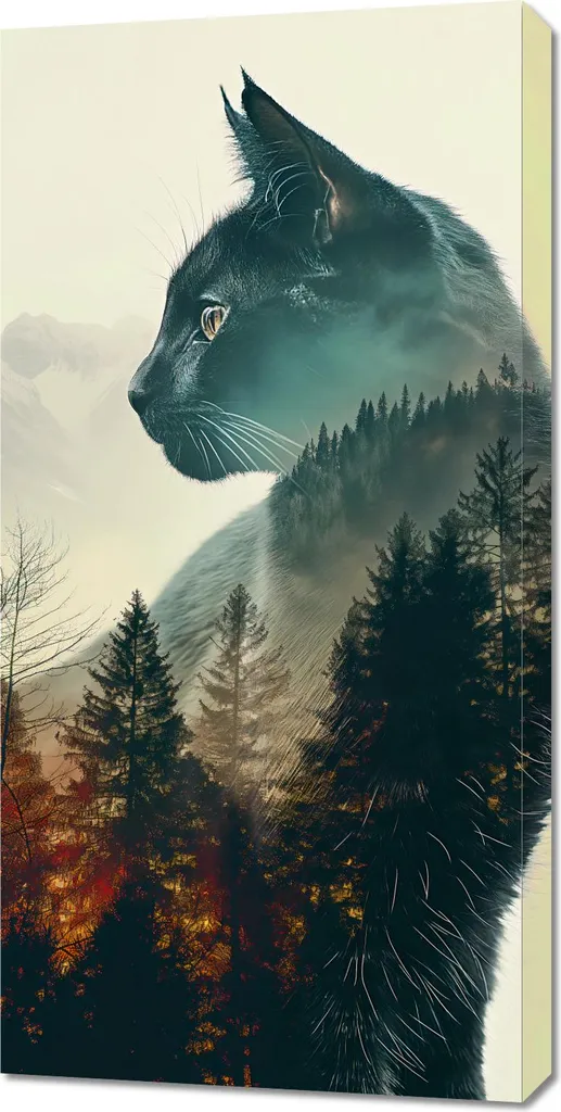 Image 50 x 100 cm Fantôme de Chat - Déco Murale Originale pour Vos Murs