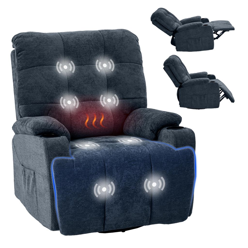 FLEXISPOT XR7 Elektrischer Relaxsessel, Massagesessel mit Heizfunktion, 360°drehbar, USB-Anschluss, 105°-165° verstellbar, belastbar bis 200 kg ...