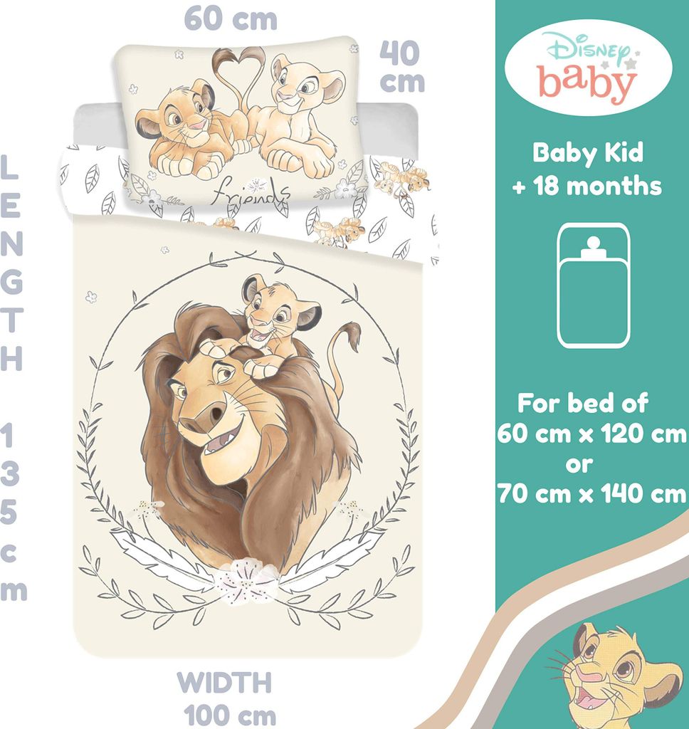 Simba Leví kráľ, Mufasa detská posteľná bielizeň 100x135 Obrázok produktu 7