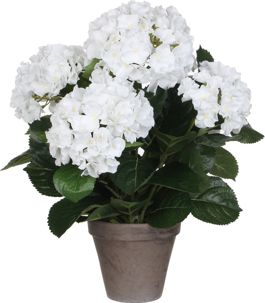 Mica Decorations Hortensie Kunstpflanze - H45 x Ø45 cm - Weiß